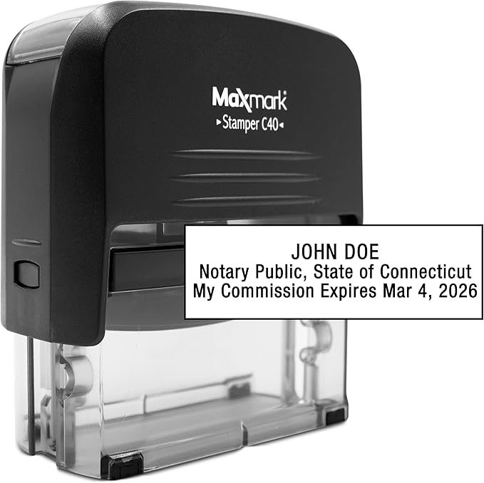 Notary Stamp for State of Connecticut- Self Inking Stamp