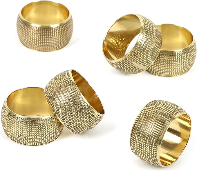 Gold Napkin Rings Set of 12 - Metal Napkin Rings for Dinner Parties, Weddings Receptions, Family Gatherings, or Everyday Use - Metallic Adornment for Table Décor Accessories - ALPHA Living HOME