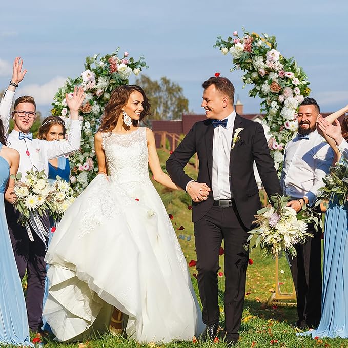 Wedding Arch Stand - 2pcs Large 5.9&6.9Ft Balloon floral Arch Stand Half Arch Flower Frame Photography Backdrop stand, Metal Heavy Firm Base for Bridal &Ceremony Baby Shower Birthday Party Decor,White