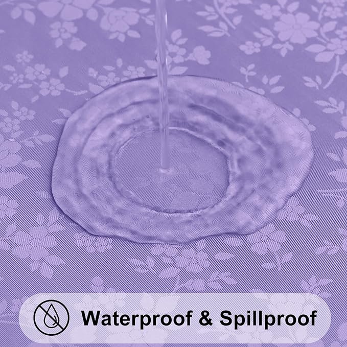 Smiry Rectangle Table Cloth, Waterproof Heavy Duty Vinyl Tablecloths, Wipeable Washable Table Cover for Kitchen and Dining Room (Purple, 60" X 84")