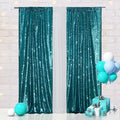 Eternal Beauty Teal Sequin Backdrop Curtains, Shimmer Back Drop 2Panels-2FTx8FT for Christmas, Party, Birthday, Photography, Wedding, Baby Shower Event Decoration