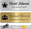Metal Custom Name Tags – Personalized Engraved Name Badges with Pin, Magnetic or Adhesive Backing, 1×3 Inch ID Badge(Silver)