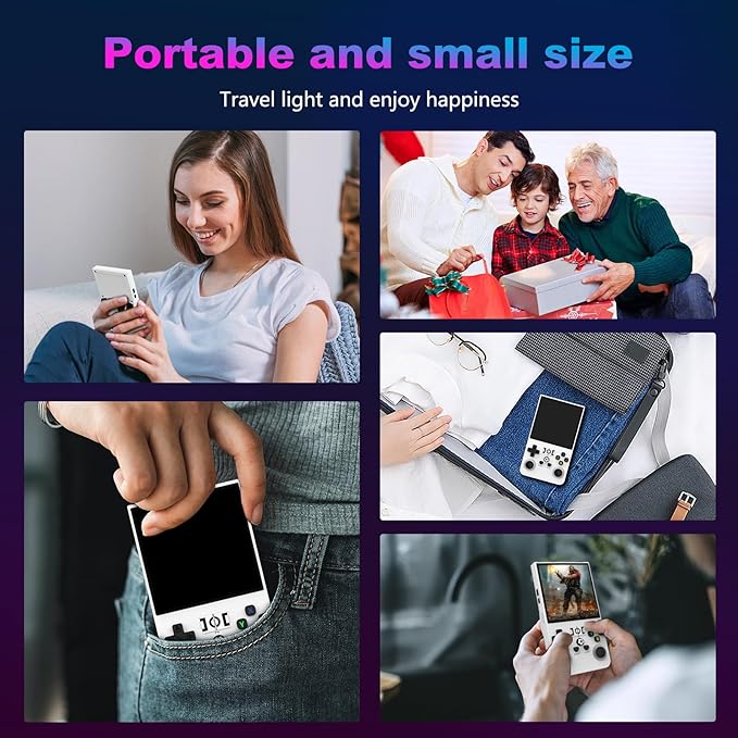 R36MAX Retro Handheld Game Console, 4.0 Inch 720x720 IPS Screen, Built-in 18,000+ Classic Game, Portable Hand Held Open Source Linux System, 4000mAh Battery Retro Gaming Console (White 64GB)