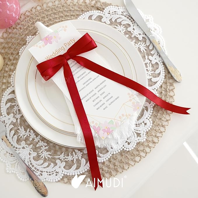 AIMUDI Red Bow 5 × 10" Satin Bow for Gift Wrapping Twist Tie Bows Premade Ribbon Bows for Bouquets Invitations Baskets Crafts Wreaths Wedding Birthday Party Mother's Day Decorations, 36 PCs