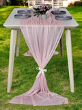 MDS Halloween Chiffon Table Runner - 20 Pack, 29 x 170 Inches, 14ft Each - Sheer Spooky Table Runners for Haunted House Parties, Trick-or-Treat Tables, Witchy Décor, Wedding & Events - Blush Pink