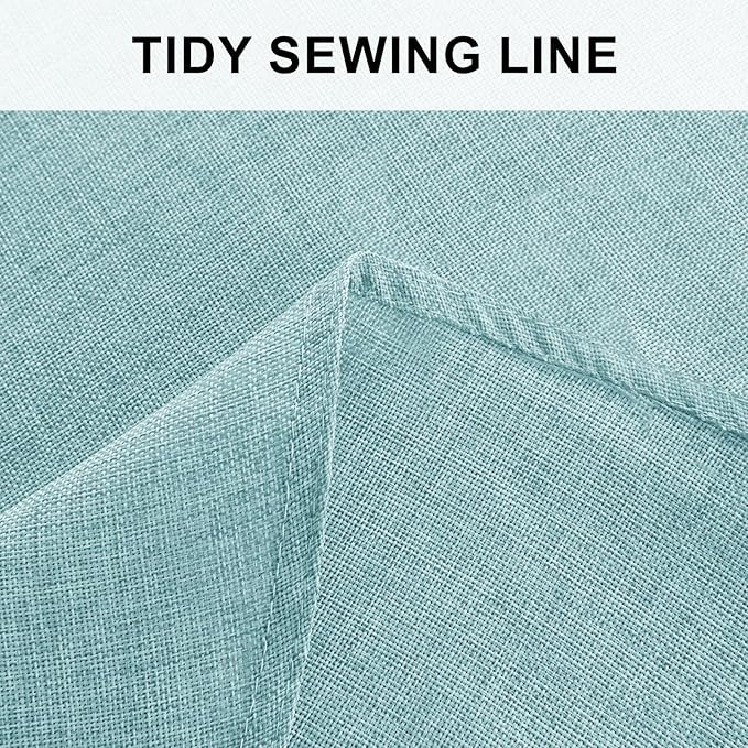 Hiasan Linen Tablecloth 40 Inch Round - Wrinkle and Stain Resistant Washable Polyester Fabric Table Cloth for Dining Room Kitchen Party, Aqua