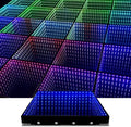Dance Floor Stage Lights-Tempered Glass with Flight Case - RGB Color Changing Lights for Wedding, Party, Club - Non-Slip (3D-Magnetic, 20 * 20FT)