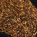 Song Xi 120pcs 3mm Natural Yellow Tiger Eye Gemstone Beads Faceted Round Loose Stone Beads for Jewelry Making