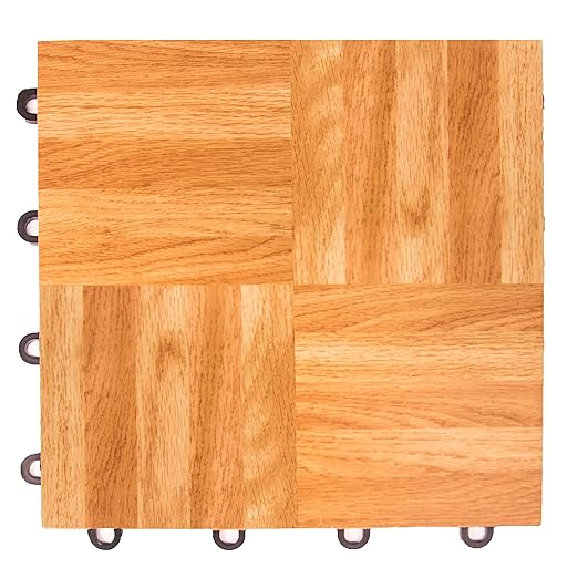 IncStores 3/8 Inch Thick Practice Dance Floor Tiles | Printed Plastic Dance Flooring for Practice and Performance of Countless Dance Styles (Oak, 28-12" x 12" Tiles)
