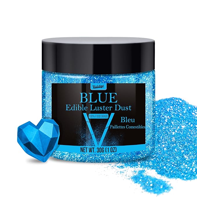 Edible Glitter - 30g / 1oz Luster Dust Edible Glimmer Powder for Sparkling Drinks, Foods, Wine, Cake - Food Grade Shimmer Dust Powder for Baking, Beverage, Cookies Decoration