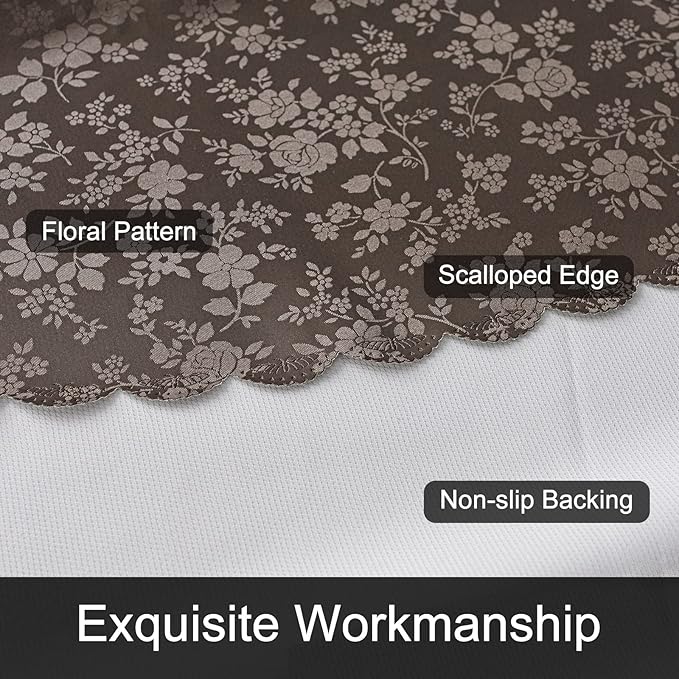 Smiry Rectangle Table Cloth, Waterproof Heavy Duty Vinyl Tablecloths, Wipeable Washable Table Cover for Kitchen and Dining Room (Coffee, 60" X 84")