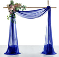 VDS Pack of 2 Panel (30 Inch X 40 Feet) Wedding Arch Draping Fabric Sheer Chiffon Fabric Drapery for Wedding Ceremony Reception Swag Backdrop Canopy Chuppah ARBO Altars Decoration (Royal Blue)