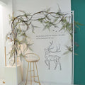 78.7 in Height Set of Artificial Tree Branches with 4pcs Persian Fern Leaves Fake Tree Vines Trunk Twigs Silk Moss Green Plants for Wall Hanging Home Wedding Backdrop Room Shop Decoration