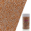 Edible Silver Orange Pearl Sugar Sprinkles Candy 4mm Mini Pearls Cake Decorations Cupcake Toppers Cookie Decorating Perfect for Wedding Party Valentine Halloween Christmas Supplies 3OZ