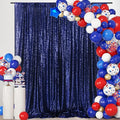 SquarePie Sequin Backdrop 8FT x 8FT Navy Blue Curtain Background Wedding Party Decoration