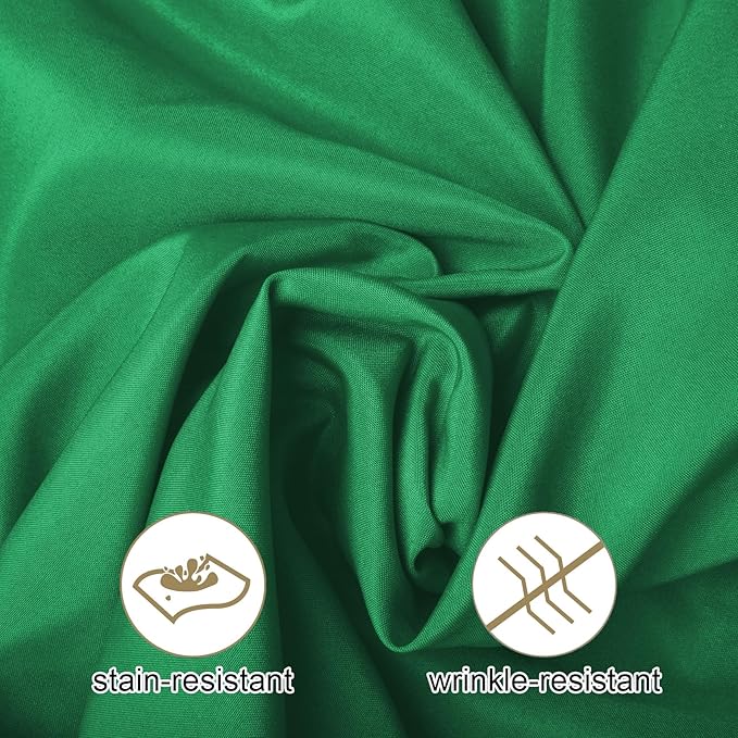 Ascoza 2pack 90x156 Inch Emerald Rectangular Tablecloth 8 Feet Table Cloth in Polyester Fabric for Wedding/Banquet/Restaurant/Parties