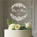 Coucoland Mr and Mrs Cake Topper - Acrylic Wedding Cake Decor with Pearls and Rhinestones for Engagement Bridal Anniversary