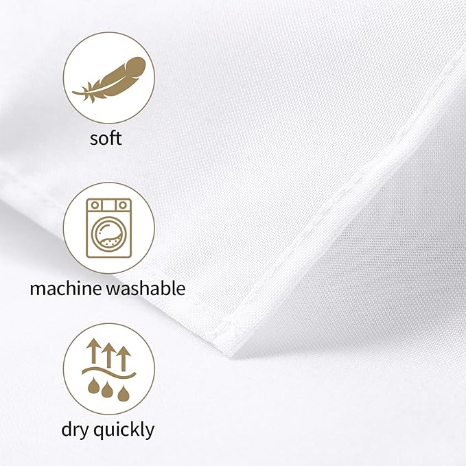 Ascoza 6pack 60x102 Inch White Rectangular Tablecloth 6 Feet Table Cloth in Polyester Fabric for Wedding/Banquet/Restaurant/Parties