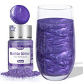 Twisweet Purple Edible Glitter for Drinks, Food Grade 12g Sparkling Sprinkles Cake Decorating Supplies, Edible Luster Dust for Cocktail Beverages, Food Coloring Shimmer Powder for Cupcakes Cookies Cake Decorations