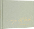 Elegant Guest Book for Wedding Reception, Beautiful Guestbook for Baby Shower and Wedding Decor, 100 Blank Pages for Sign in, Polaroid Pictures and Photos, Linen Cover (2025, Sage)