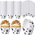Domensi 100 Pcs Dog Paw Cupcake Wrappers Puppy Themed Cupcake Liners Rustic Baking Cups Baking Liners for Spring Summer Wedding Bridal Baby Shower Birthday Party Supplies Dessert Decoration