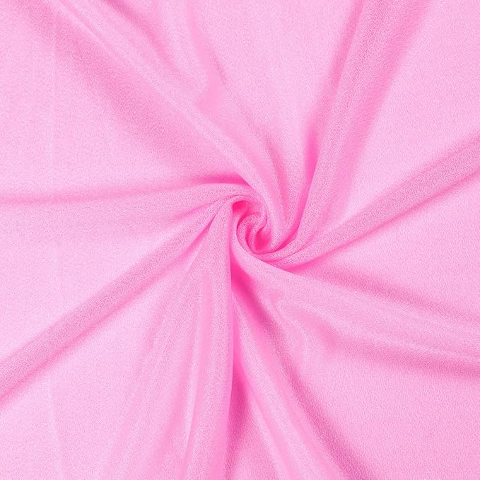 VDS Pack of 2 Panel (30 Inch X 30 Feet) Wedding Arch Draping Fabric Sheer Chiffon Fabric Drapery for Wedding Ceremony Reception Swag Backdrop Canopy Chuppah ARBO Altars Decoration (Bubblegum)