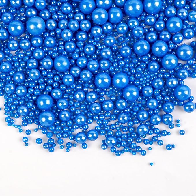 Edible Blue Sugar Sprinkles, Edible Sprinkles for Cake Decorating, Cupcake Toppers, Cake Decorations, Cookie Decoration, Wedding Party Supplies, 180g/6.35oz