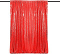 Red Sequin Backdrop Curtains 1 Panel 8FTx8FT Glitter Red Photo Backdrop Drapes Party Wedding Baby Shower Curtain Sparkle Photography Background