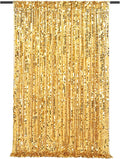 Big Payette Sequin Backdrop 4ftx8ft Gold Shimmer Backdrop Curtains Glitter Fabric Drapes for Birthday Party Baby Shower Decorations