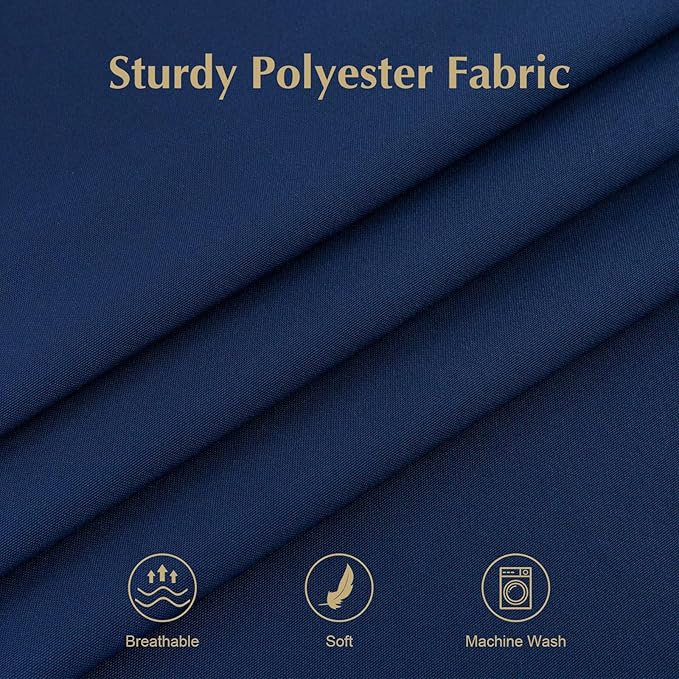 2 Pack Round Table Cloth 48 Inch Navy Tablecloth Washable Polyester Solid Dining Table Cover for Birthday Party Dinner Holiday Outdoor Indoor