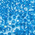 250pcs 6mm Bicone Crystal Glass Beads Loose Spacer Beads Faceted Craft Beads for Jewelry Making DIY Necklace Bracelet Earring Wind Chimes Suncatchers Ornamen(Aquamarine AB)