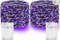 Dazzle Bright Halloween Fairy String Lights, Total 40FT 120LED Copper Wire Battery Operated Waterproof Lights, Halloween Decorations for Indoor Home Outdoor Garden Patio Party Decor (Purple)