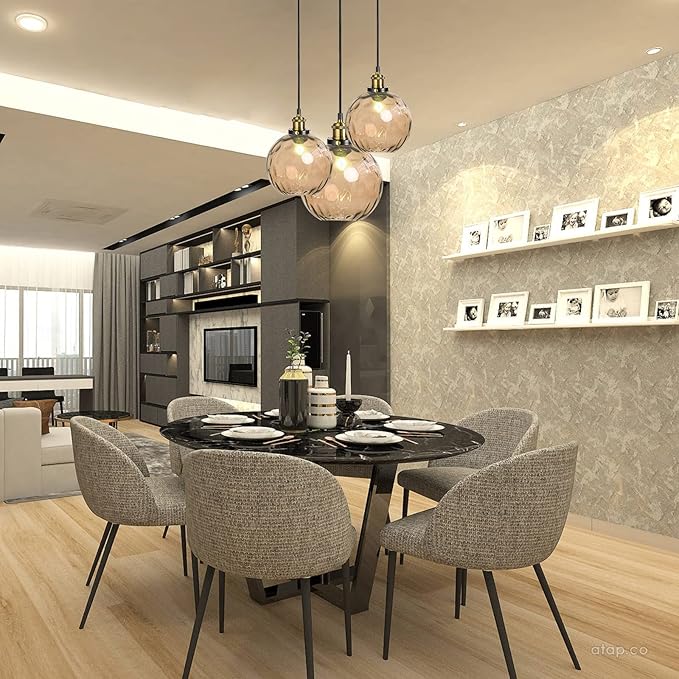 Pendant Light Shade Industrial Hanging Lights Fixtures Ceiling Outdoor Pendant Lighting for Kitchen Island Dining Room Unique Lamp in Kitchen Farmhouse Bedroom (Amber, 5.9 Inches)
