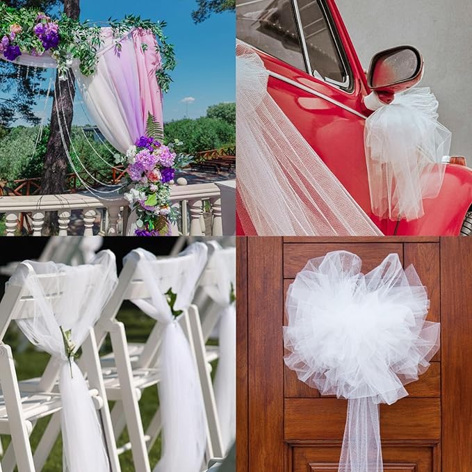 6 Inch × 100 Yards(300 Feet) Tulle Mesh Ribbon Black Tulle Fabric Ribbon Roll Netting Spool for Tutu Skirt DIY Craft Wedding Decor Party Gift Wrapping Ornaments