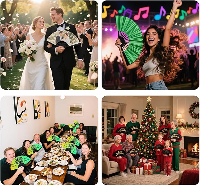 Custom Fans with Your Photo/Text - 13 Inch Personalized Folding Hand Fan for Line Dancing, Weddings, Parties | Decorative Gift for Women, Church Events & Dance Performances (10, 13 Inch)