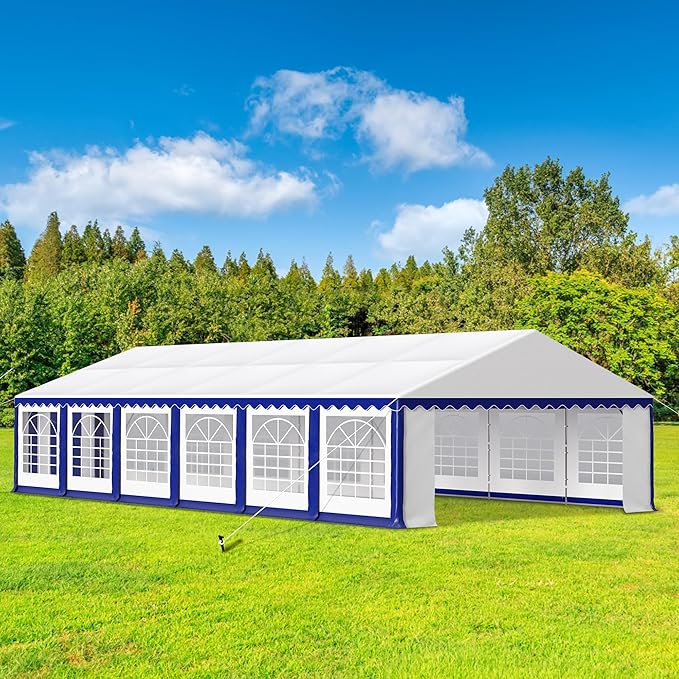 HERA'S PALACE 20'x 40' Outdoor Tents for Parties Large Canopy Tent with 14 Removable Sidewalls Heavy Duty Party Tent for Graduation Wedding and Birthday (Blue)