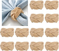 Woven Napkin Rings Set of 12, Farmhouse Burlap Cotton Yute Napkin Rings for Holiday Dinner Birthday Wedding Thanksgiving Christmas Banquet Party Decoration of Table Setting Decor(Yute 12)