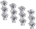 Silver Balloon Weights, Heavy Balloon Weight Pack of 12 Metallic Foil Weights for Balloons, Birthday Party & Wedding Table Centerpiece Ballon Weight 4.8’’ DIY Ballon Weights for Helium Balloons