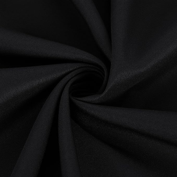 sancua 6 Pack Round Tablecloth 120 Inch Black, Stain and Wrinkle Resistant Table Cloth - Washable Polyester Table Cover for Dining Tables, Buffet Parties and Camping