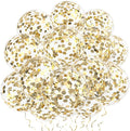 VHUWE Champagne Gold Confetti Balloons 25 Pcs, 12 Inch Thickened Clear Latex Balloon with Confetti Inside for Birthday Party Baby Shower Graduation Anniversary Engagement Decorations Supplies