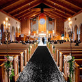 ShinyBeauty Aisle Runner Outdoor Wedding Aisle Runner for Wedding Sequin Aisle Runner Sequin Fabric Wedding Floor Runner Glitter Carpert Runner (4FTx30FT, Black)