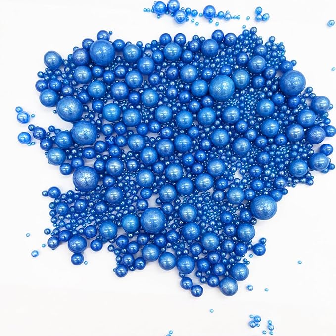 Edible Royal Blue Pearl Sugar Sprinkles Candy Baking Edible Cake Decorations Cupcake Toppers Cookie Decorating Celebrations Wedding Shower Party Chirstmas Supplies 120g/ 4.2oz…