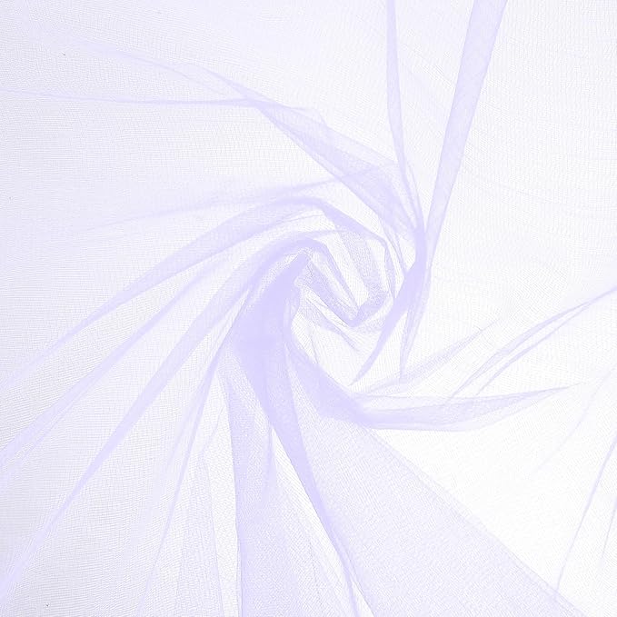 uxcell 19" by 5.5 Yard Tulle Fabric Backdrop Curtains for DIY Tutu Skirt Shower Decor Wedding Crafts Birthday Party Supplies, Light Purple