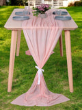 MDS Halloween Chiffon Table Runner - 1 Pack, 29 x 170 Inches, 14ft Each - Sheer Spooky Table Runners for Haunted House Parties, Trick-or-Treat Tables, Witchy Décor, Wedding & Events - Dusty Rose