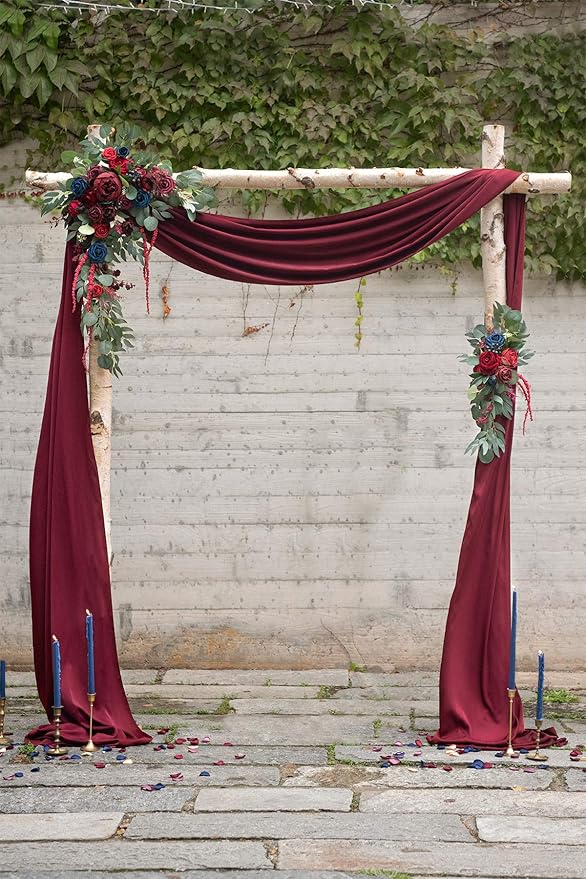 Ling's Moment Rose Petals, Silk Flower Petals for Wedding/Aisle/Flower Girl Baskets/Table Centerpiece Décor,etc.Burgundy Navy Gold 400pcs