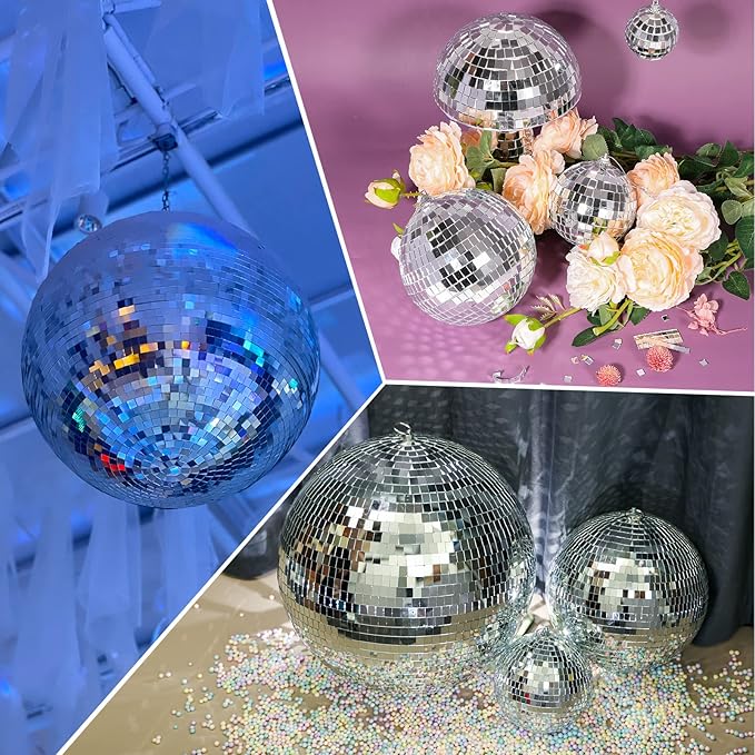 PP OPOUNT 2360 PCS Self Adhesive Mosaic Tiles, 5 x 5 mm Disco Tiles, Square Mirror Mosaic Tiles for Interior Decoration, DIY Disco Ball, Card Making and Art Collage