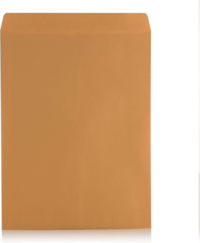 Aimoh 500 10x13 Self-Seal Brown Kraft Catalog Envelopes - 28lb, Ultra Strong Quick-Seal, 10 x 13 inch - 1 Case - 5 Packs - 500 Envelopes (39300-Case)