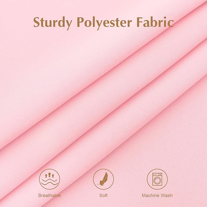 2 Pack Small Square Table Cloth 24X24 Inch Pink Tablecloth Washable Polyester Solid Table Cover for Night Stand End Table Side Table Outdoor Indoor