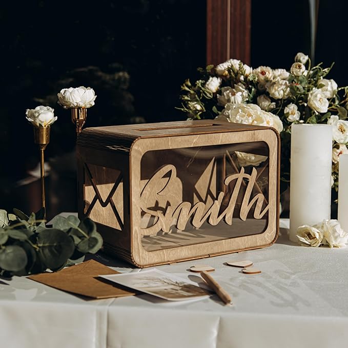 Rustic Wedding Guest Book - Heart Frame Wedding Guest Book - Guest Book Sign - from 30 to 300 Guests - Wedding Decor - Wooden Drop Box - Handcrafted - Personalized Wedding Guest Book Alternative