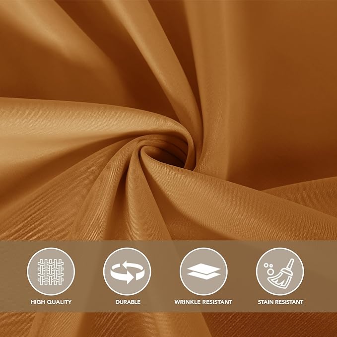 sancua Thanksgiving Square Tablecloths 85x85 Inch Bronze, 2 Pack - Fabric Fall Table Cloth for Square or Round Tables, Washable Polyester Table Cover for Dinner, Holiday Party, Display Tables